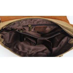 AT1 MESSENGER I VINTAGE™ Mallette porte-documents en canvas et cuir naturel, sac à bandoulière 5 couleurs 